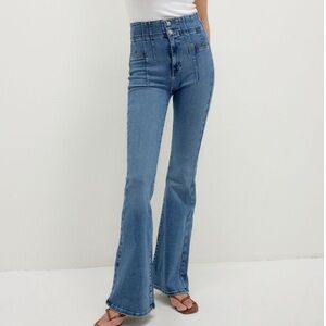 Free People We The Free Sunburst Blue Flare Leg Jeans